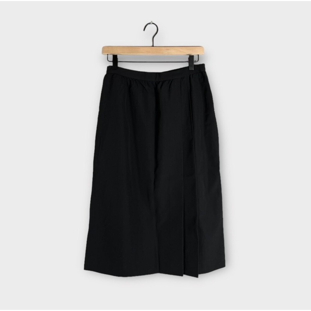 Vintage 100% Wool Midi Skirt Lightweight Pleated Lined Dark Academia Goth 1960s